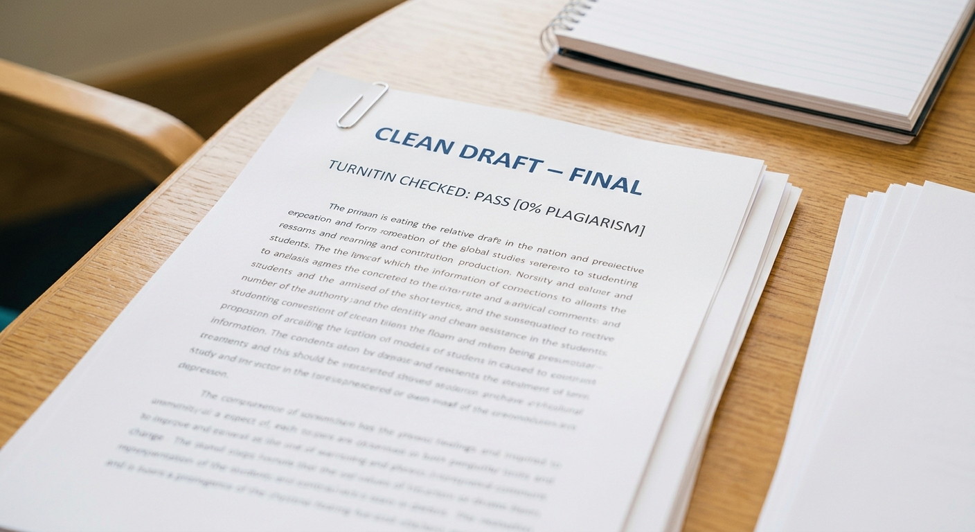 Clean, Turnitin-checked drafts
