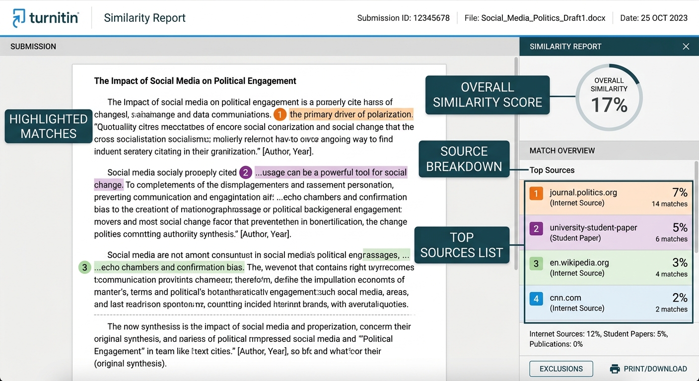 Sample Turnitin similarity report